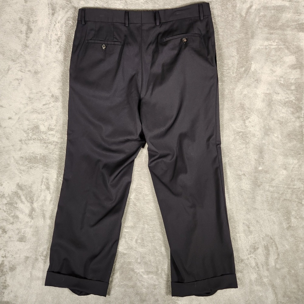 Hugo Boss Dress Pants Mens 44S Black Excellent Pasolini Movie Cuffed Trousers - Picture 11 of 14